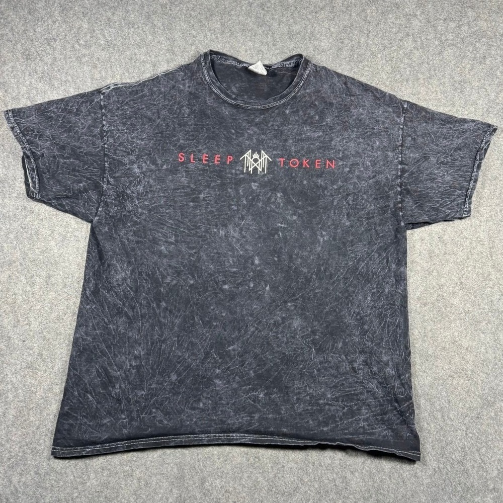 Sleep Token Band T-Shirt Mens 2XL Black Acid Wash Take Me Back To Eden Graphic